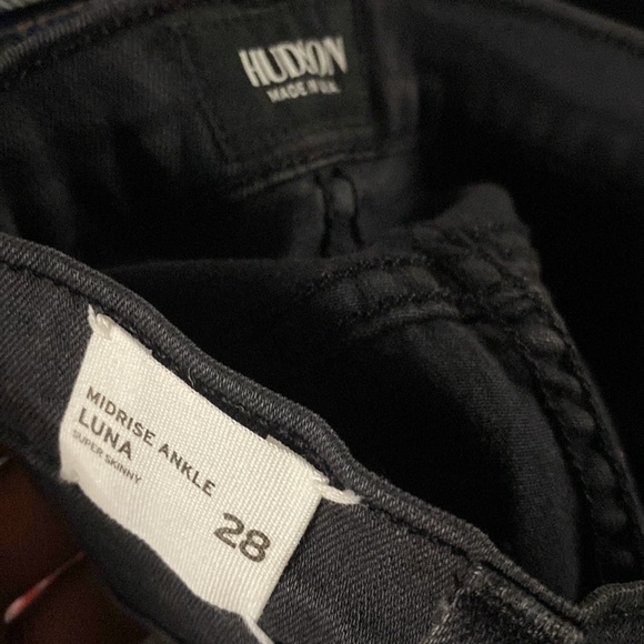 NWT HUDSON DAMAGE jeans mid rise ankle Luna super skinny denim pant rare unique - Picture 13 of 14